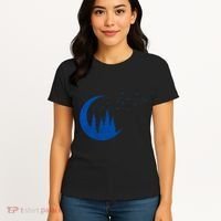 Crescent Moon Flocking Birds Women's T-Shirt thumb 4