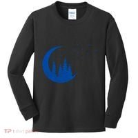 Crescent Moon Flocking Birds Kids Long Sleeve Shirt thumb 0