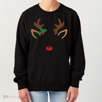 Cute Reindeer Face Christmas Women's Sweatshirt thumb 0