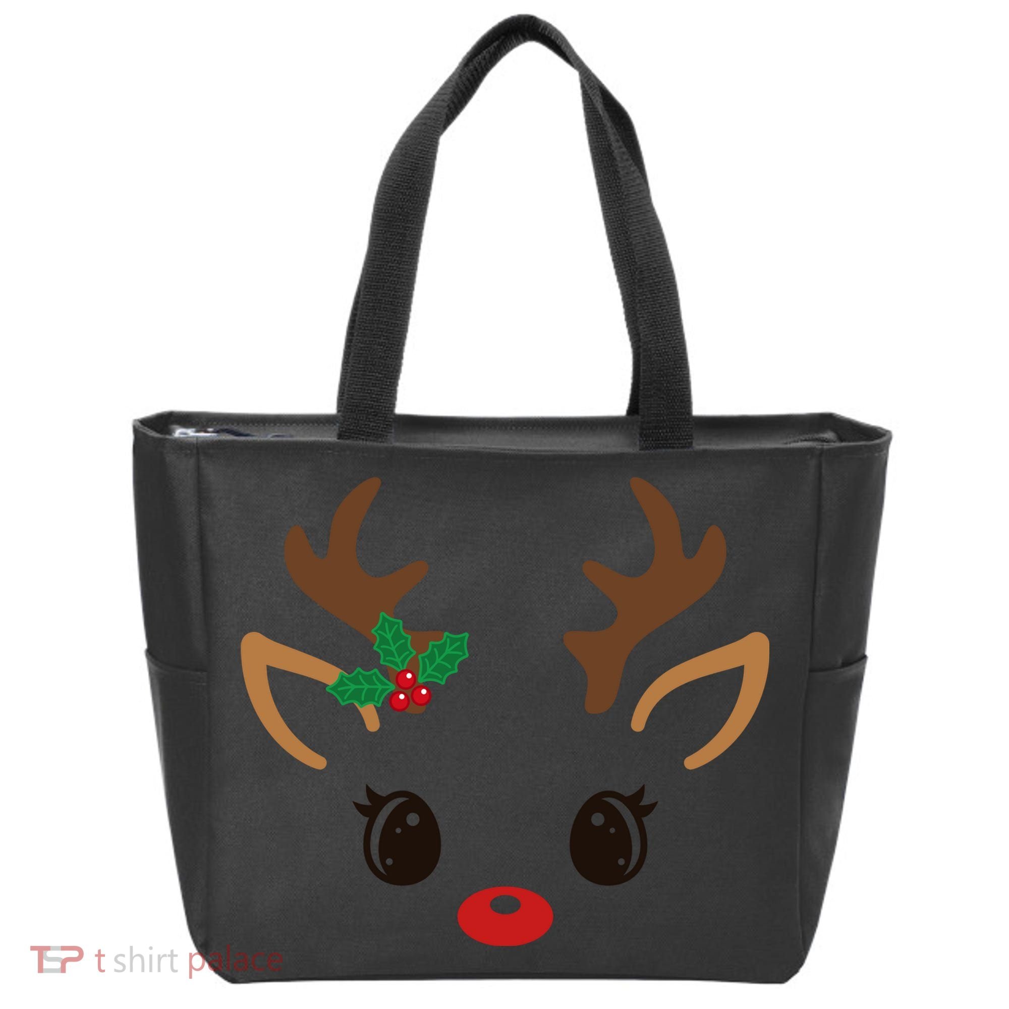 Cute Reindeer Face Christmas Tote Bag