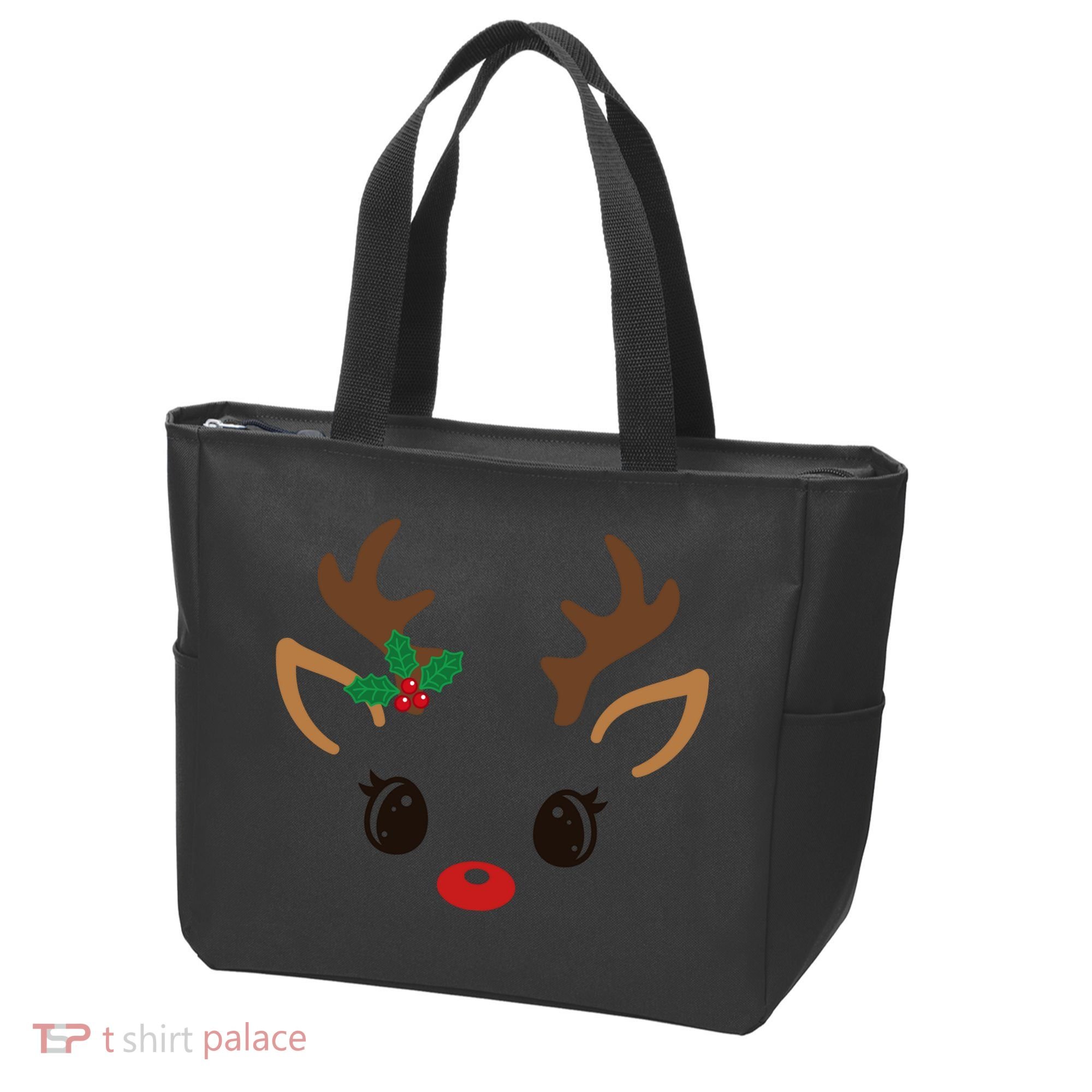 Cute Reindeer Face Christmas Tote Bag