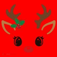 Cute Reindeer Face Christmas Santa Hat thumb 1