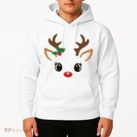 Cute Reindeer Face Christmas Hoodie thumb 2
