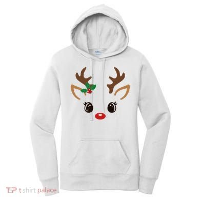 Cute Reindeer Face Christmas Women's Hoodie