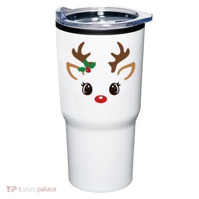 Cute Reindeer Face Christmas Tumbler