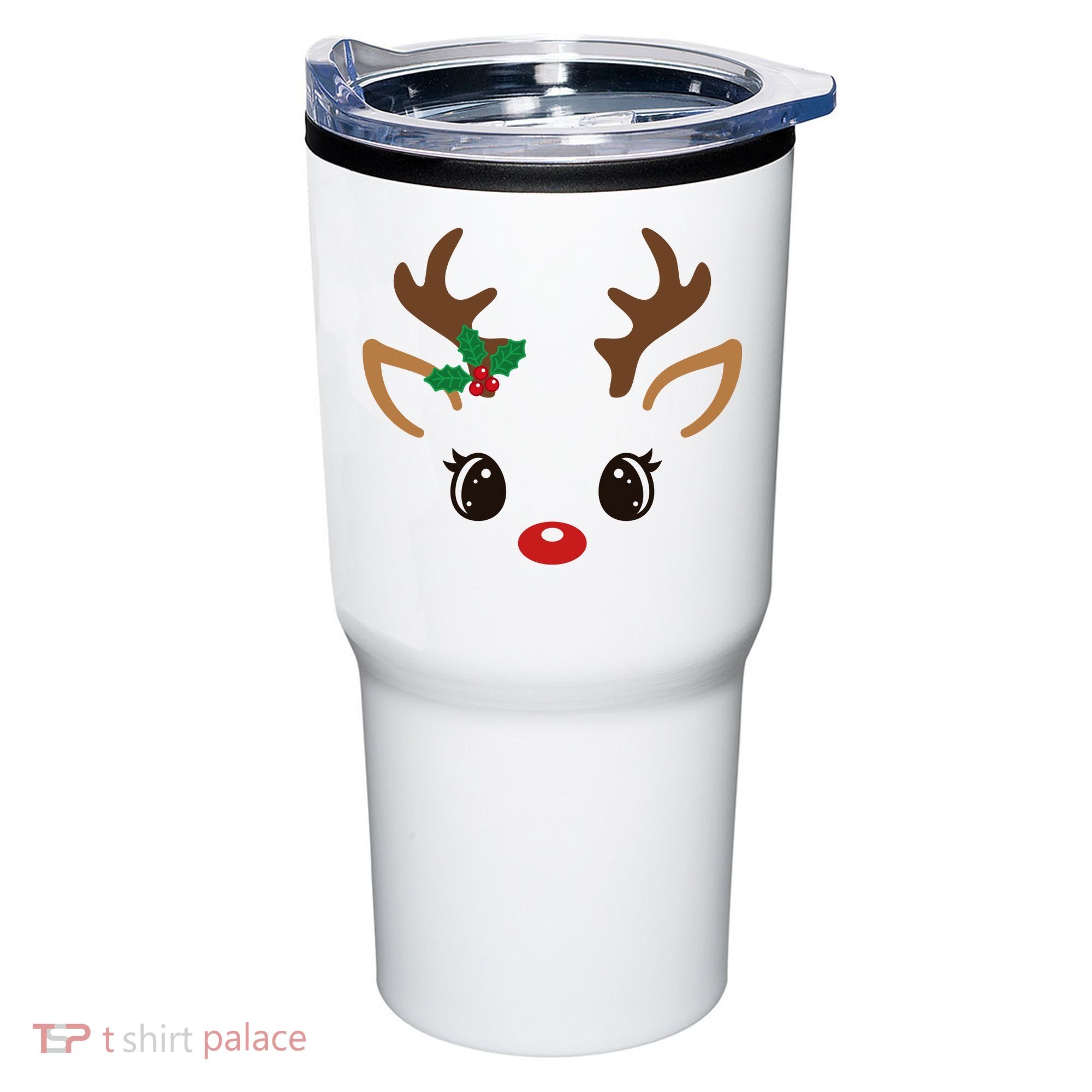 Cute Reindeer Face Christmas Tumbler