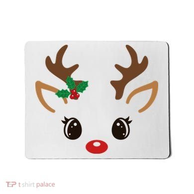 Cute Reindeer Face Christmas Mousepad