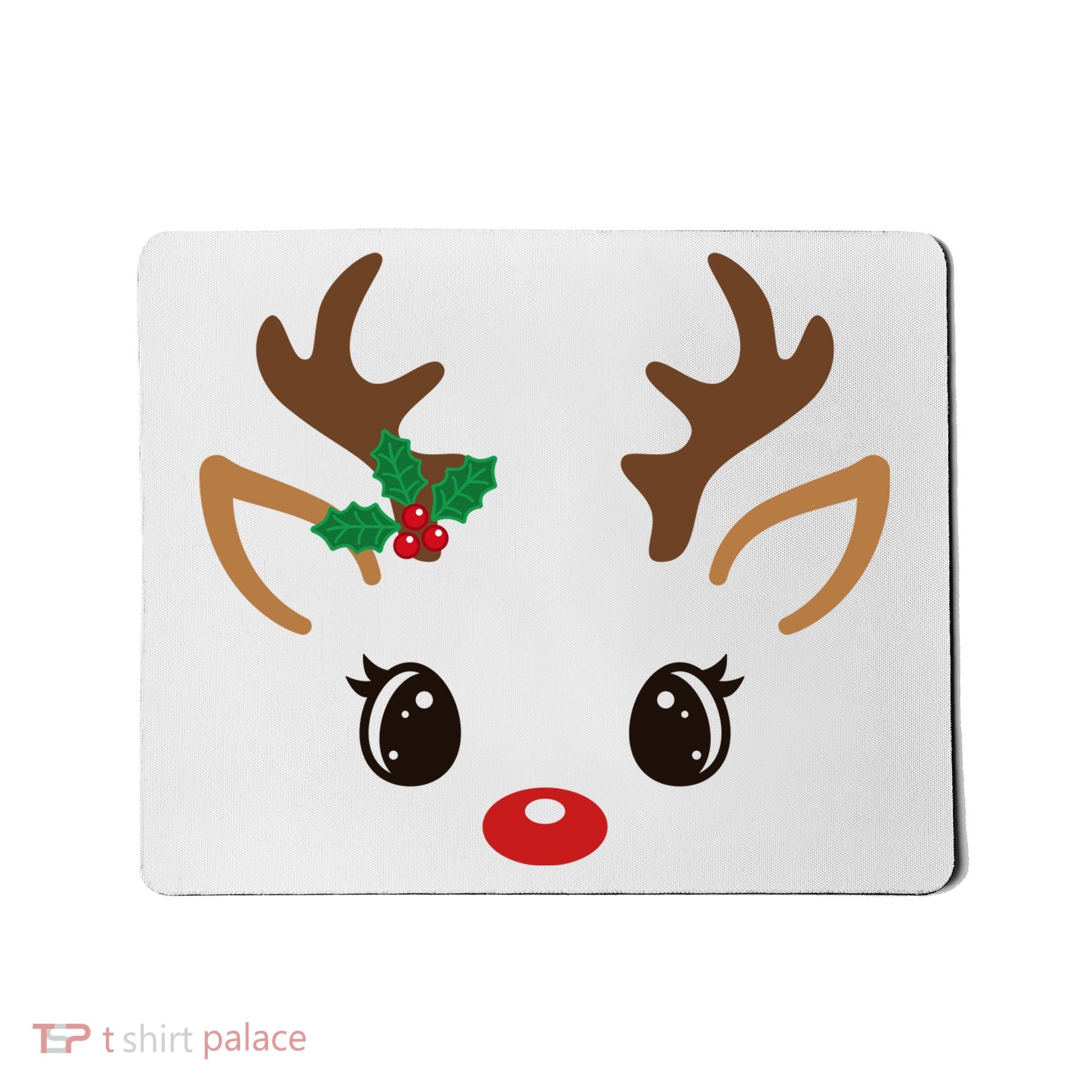 Cute Reindeer Face Christmas Mousepad