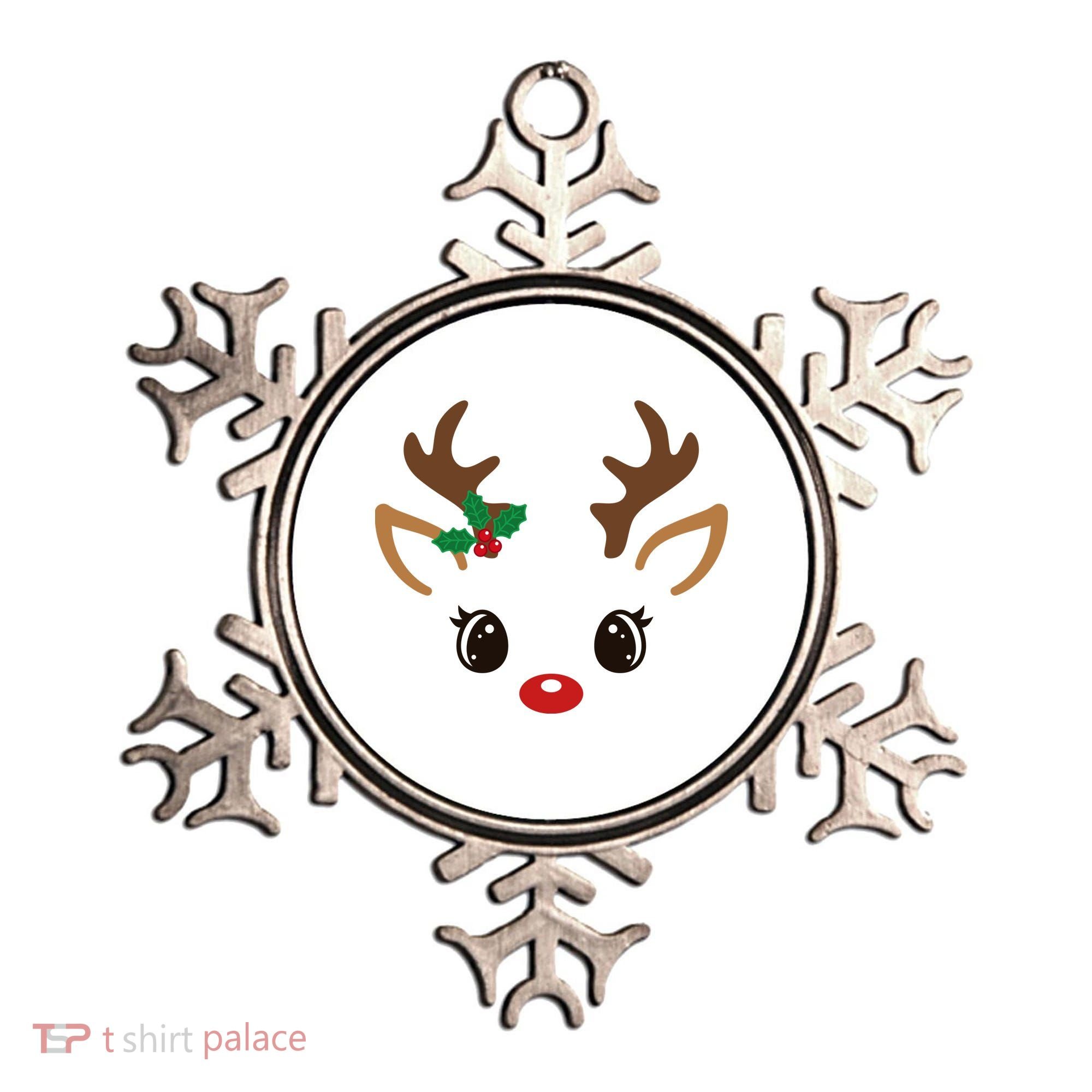 Cute Reindeer Face Christmas Ornament
