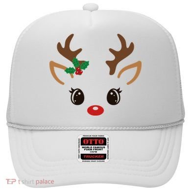 Cute Reindeer Face Christmas Hat