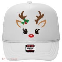 Cute Reindeer Face Christmas Hat thumb 0