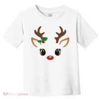 Cute Reindeer Face Christmas Toddler T-Shirt thumb 0