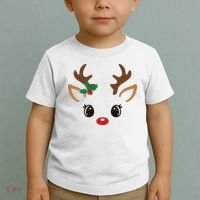 Cute Reindeer Face Christmas Toddler T-Shirt thumb 2
