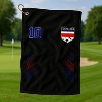 Costa Rica Flag Costa Rican Pride Lovers Golf Towel thumb 1