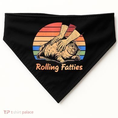 Cat Rolling Fatties Funny USA-Made Doggie Bandana