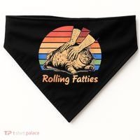 Cat Rolling Fatties Funny USA-Made Doggie Bandana thumb 0