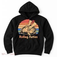 Cat Rolling Fatties Funny Hoodie thumb 0
