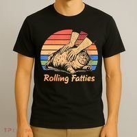 Cat Rolling Fatties Funny T-Shirt thumb 3