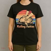 Cat Rolling Fatties Funny T-Shirt thumb 4