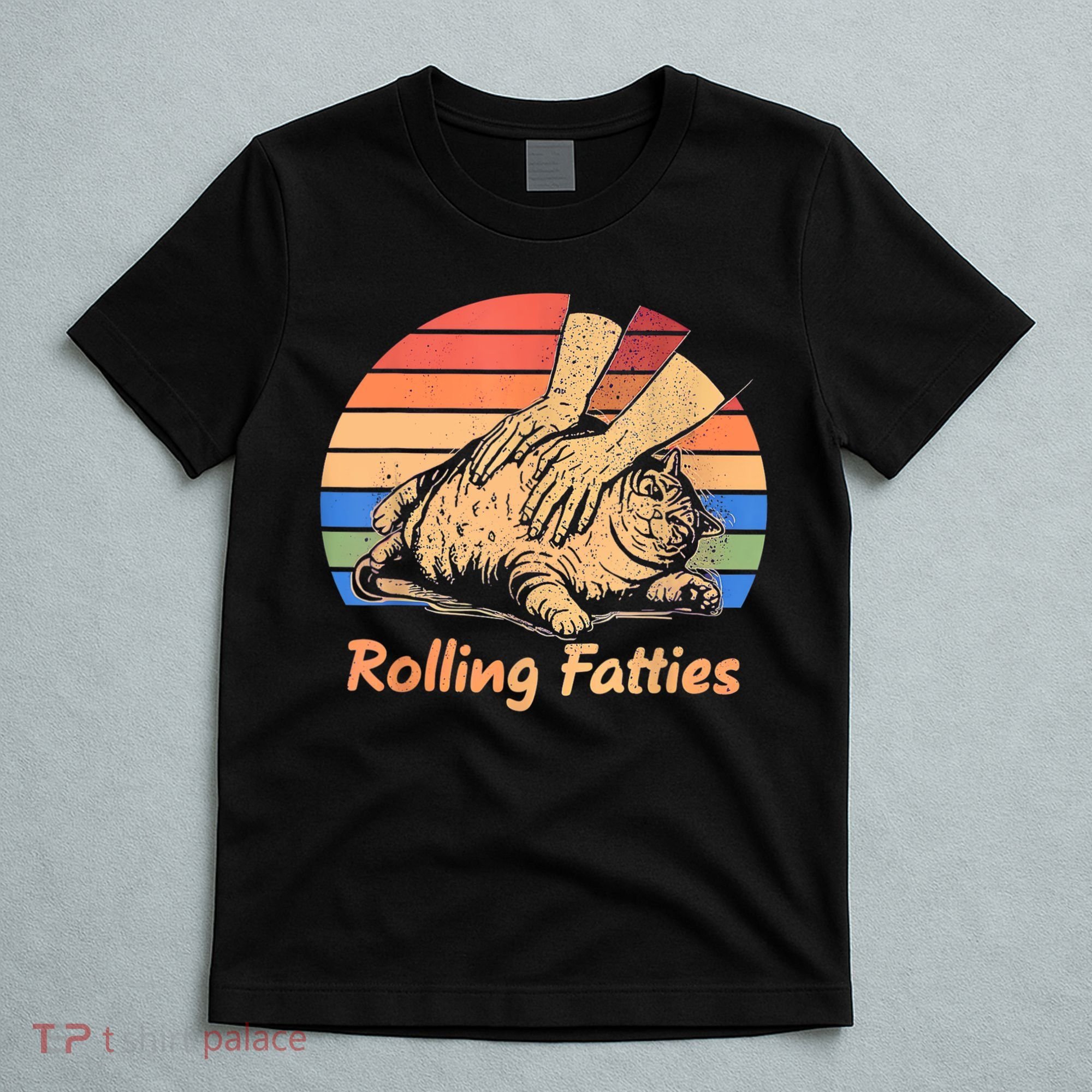 Cat Rolling Fatties Funny T-Shirt