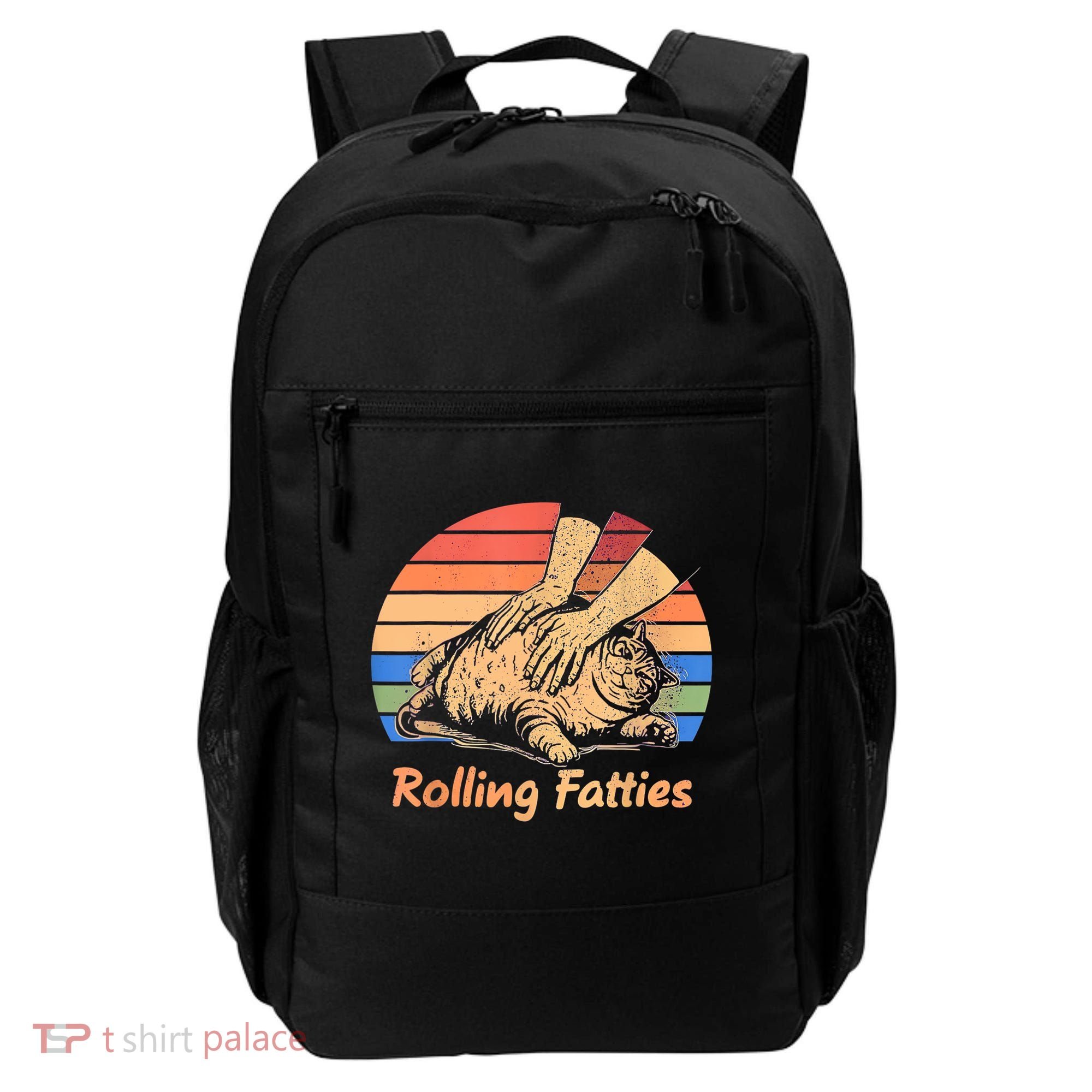 Cat Rolling Fatties Funny Backpack