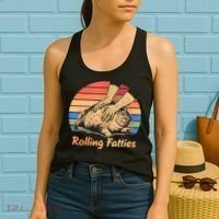 Cat Rolling Fatties Funny Women's Tank Top thumb 2