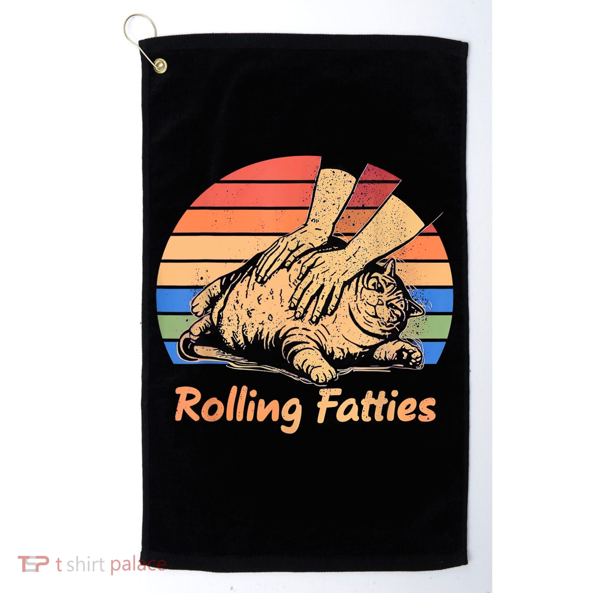 Cat Rolling Fatties Funny Golf Towel