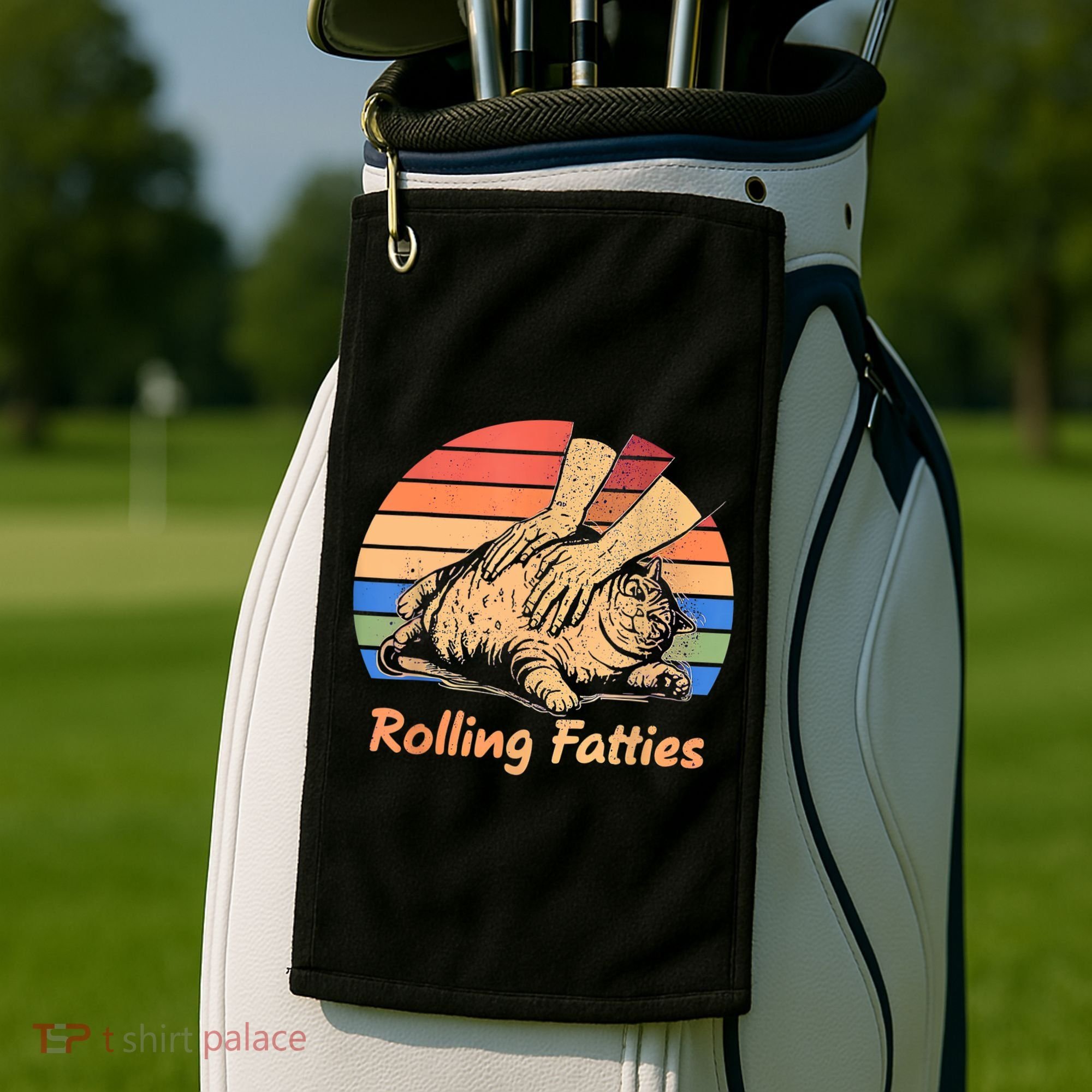 Cat Rolling Fatties Funny Golf Towel