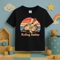 Cat Rolling Fatties Funny Toddler T-Shirt thumb 3