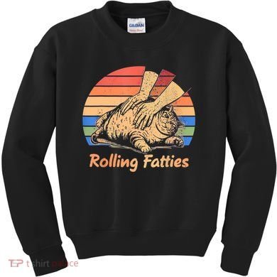 Cat Rolling Fatties Funny Kids Sweatshirt