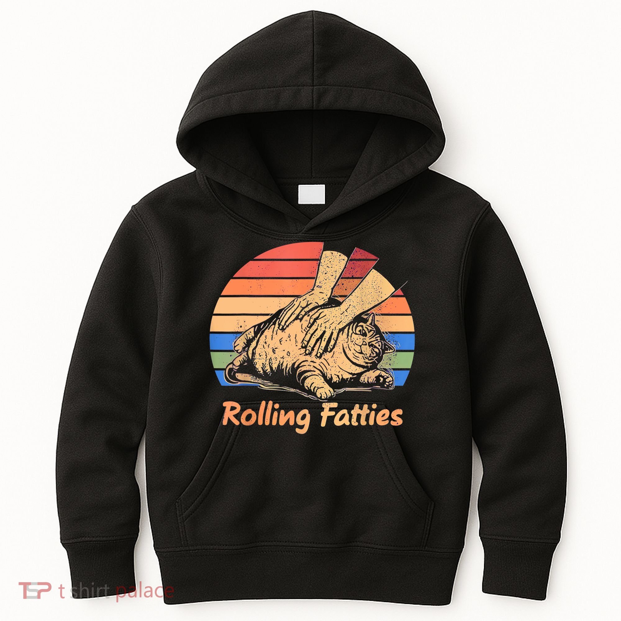 Cat Rolling Fatties Funny Kids Hoodie