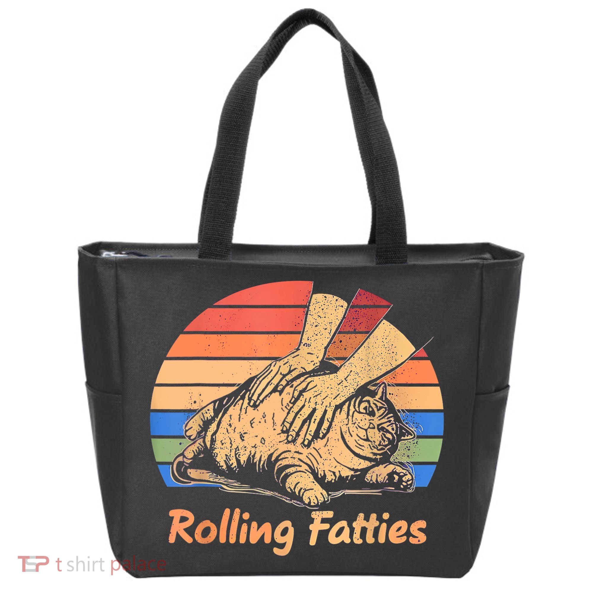 Cat Rolling Fatties Funny Tote Bag