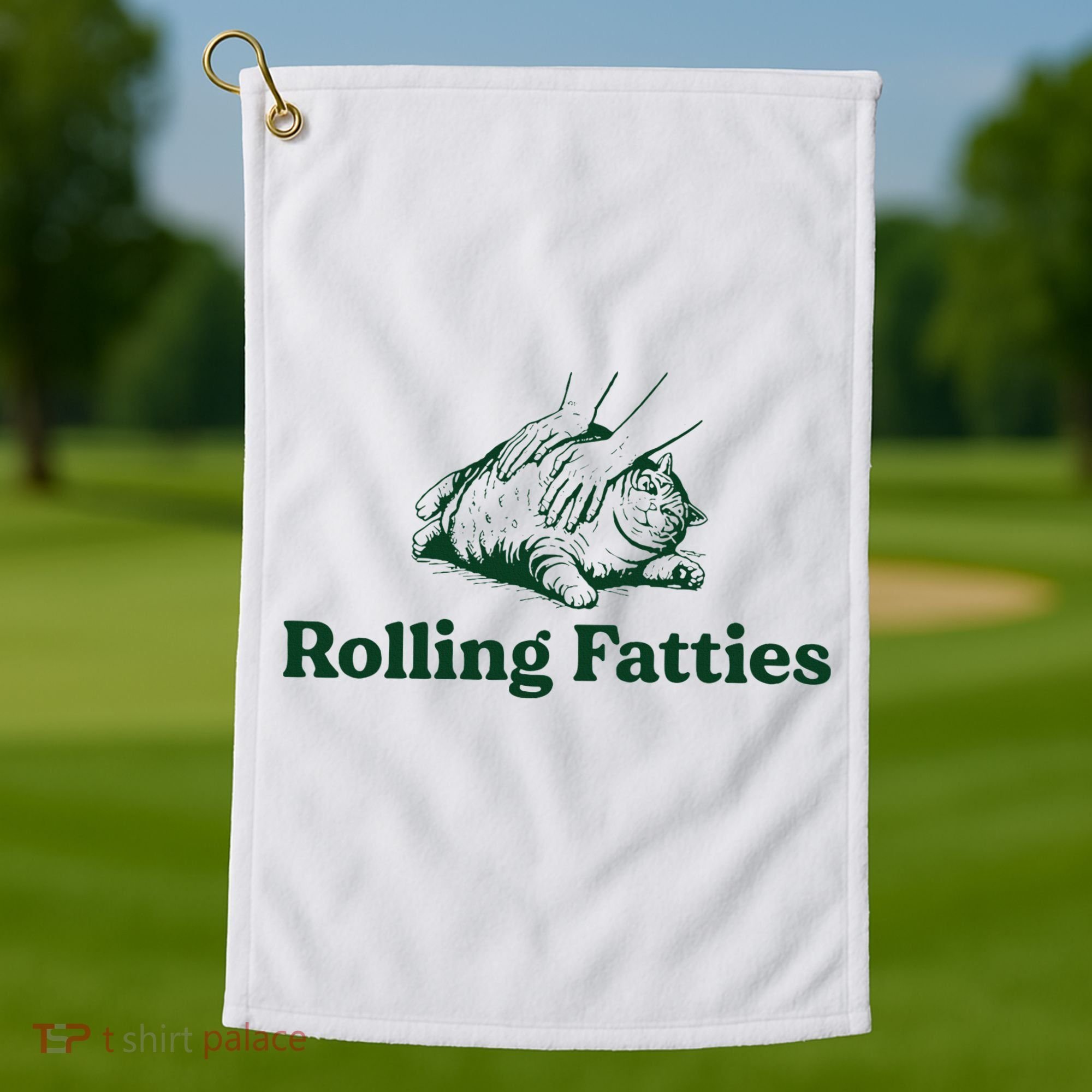 Cat Rolling Fatties Golf Towel