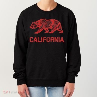 California Republic Flag Distressed Bear Women's Sweatshirt