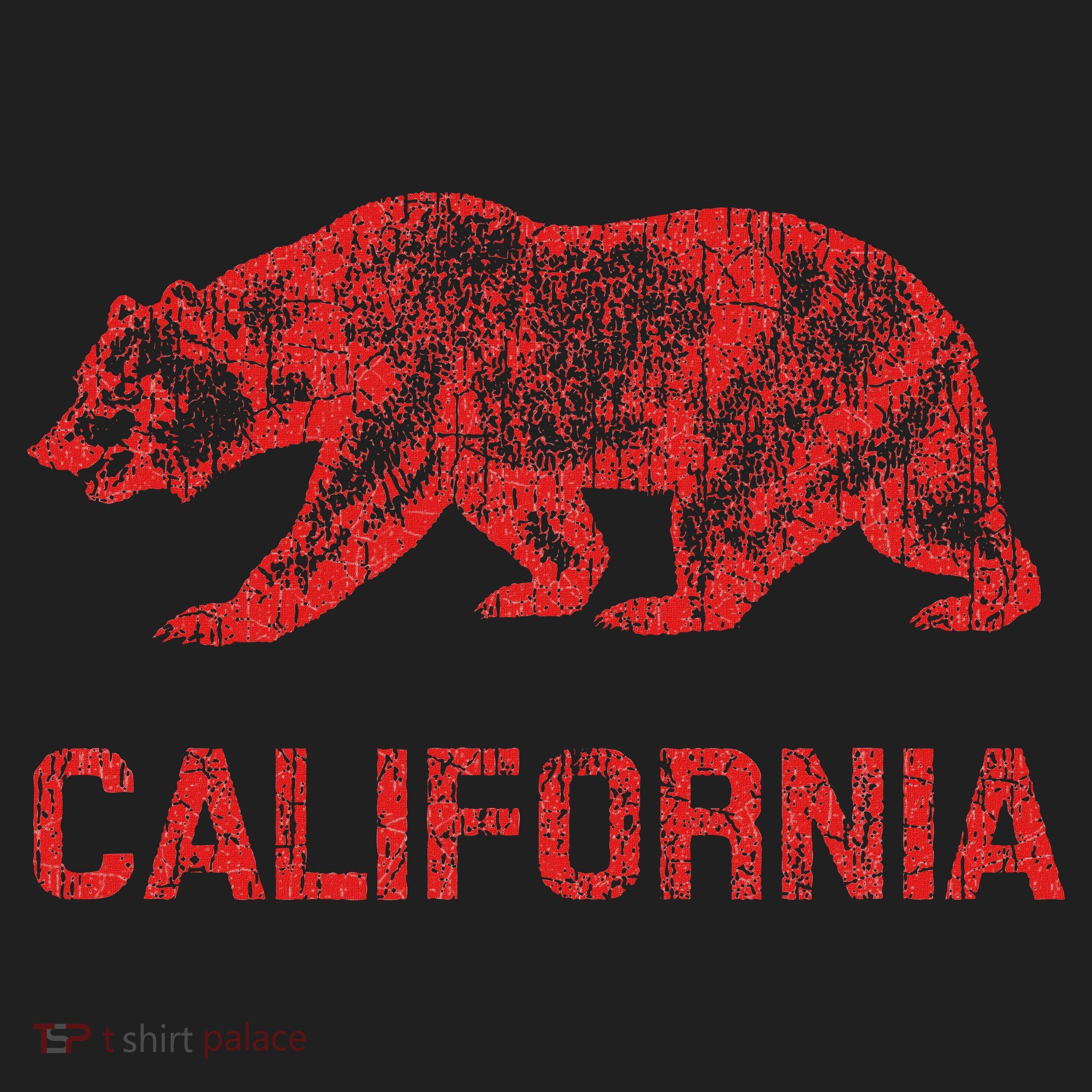 California Republic Flag Distressed Bear Women's Sweatshirt