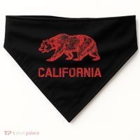 California Republic Flag Distressed Bear USA-Made Doggie Bandana thumb 0