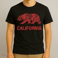 California Republic Flag Distressed Bear T-Shirt thumb 3