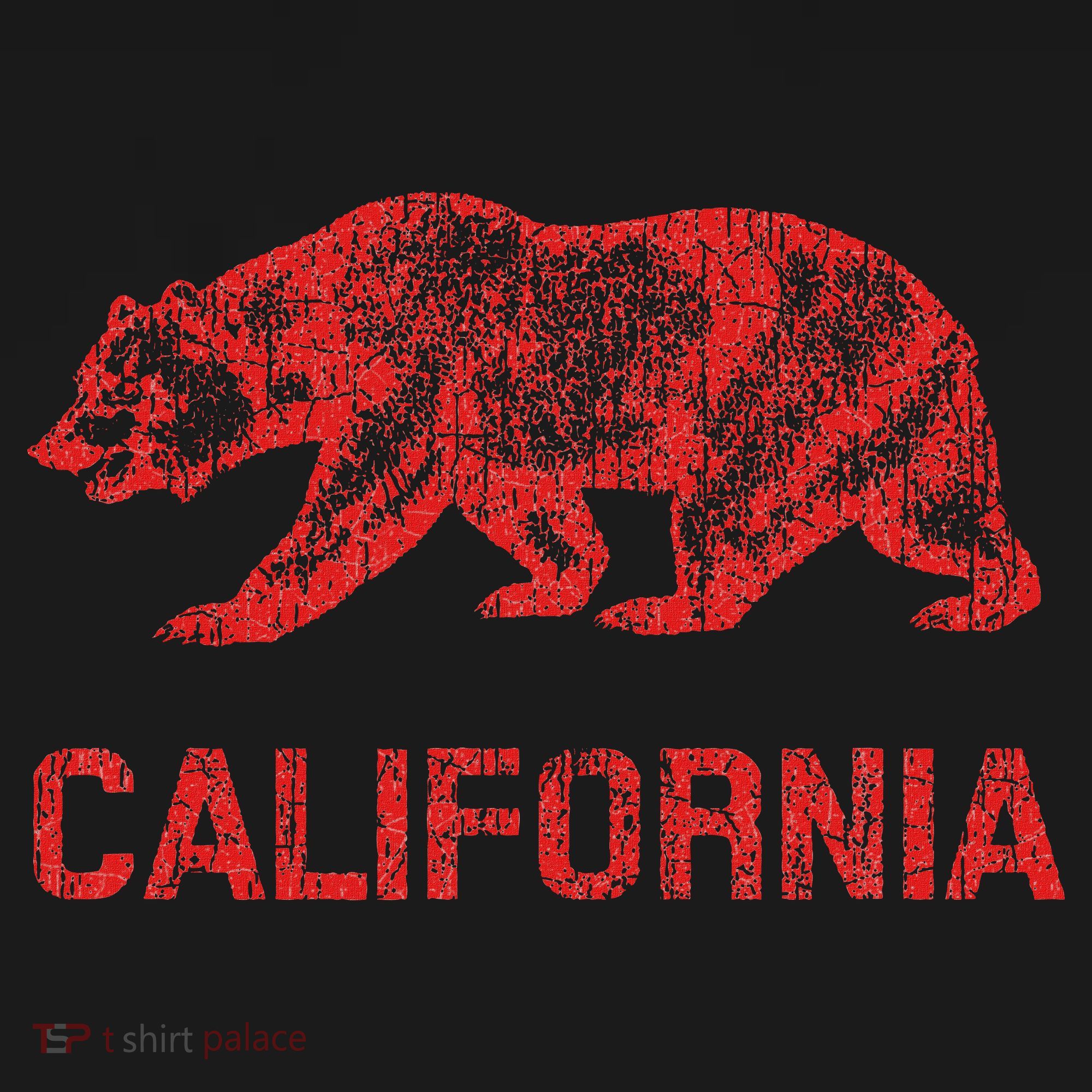 California Republic Flag Distressed Bear Bucket Hat