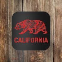 California Republic Flag Distressed Bear Coaster thumb 0