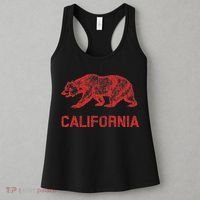California Republic Flag Distressed Bear Women's Tank Top thumb 3