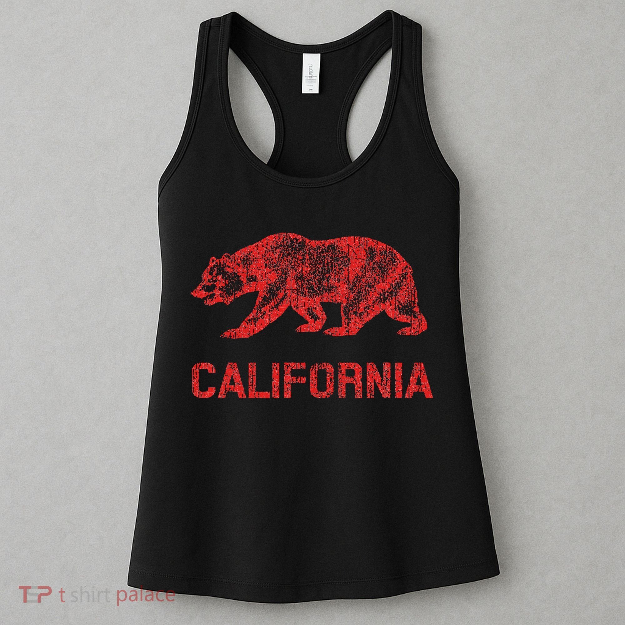 California Republic Flag Distressed Bear Women's Tank Top