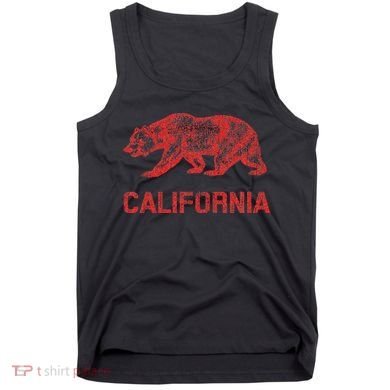 California Republic Flag Distressed Bear Tank Top