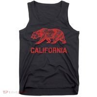 California Republic Flag Distressed Bear Tank Top thumb 0