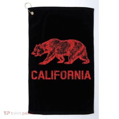 California Republic Flag Distressed Bear Golf Towel