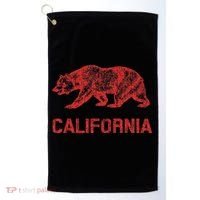 California Republic Flag Distressed Bear Golf Towel thumb 0