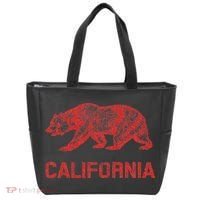 California Republic Flag Distressed Bear Tote Bag thumb 0