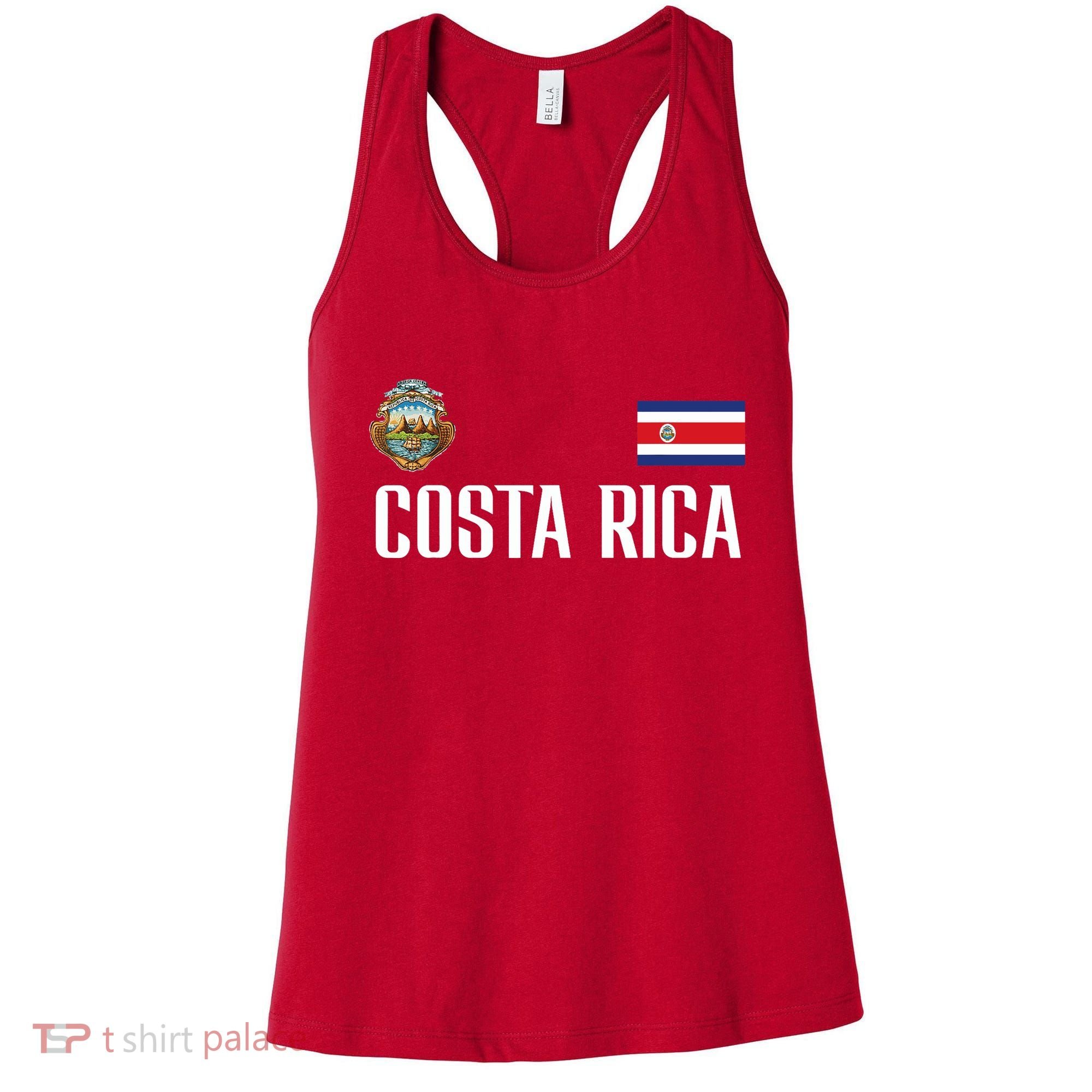 Costa Rica Flag Football Soccer Fan Women's Tank Top