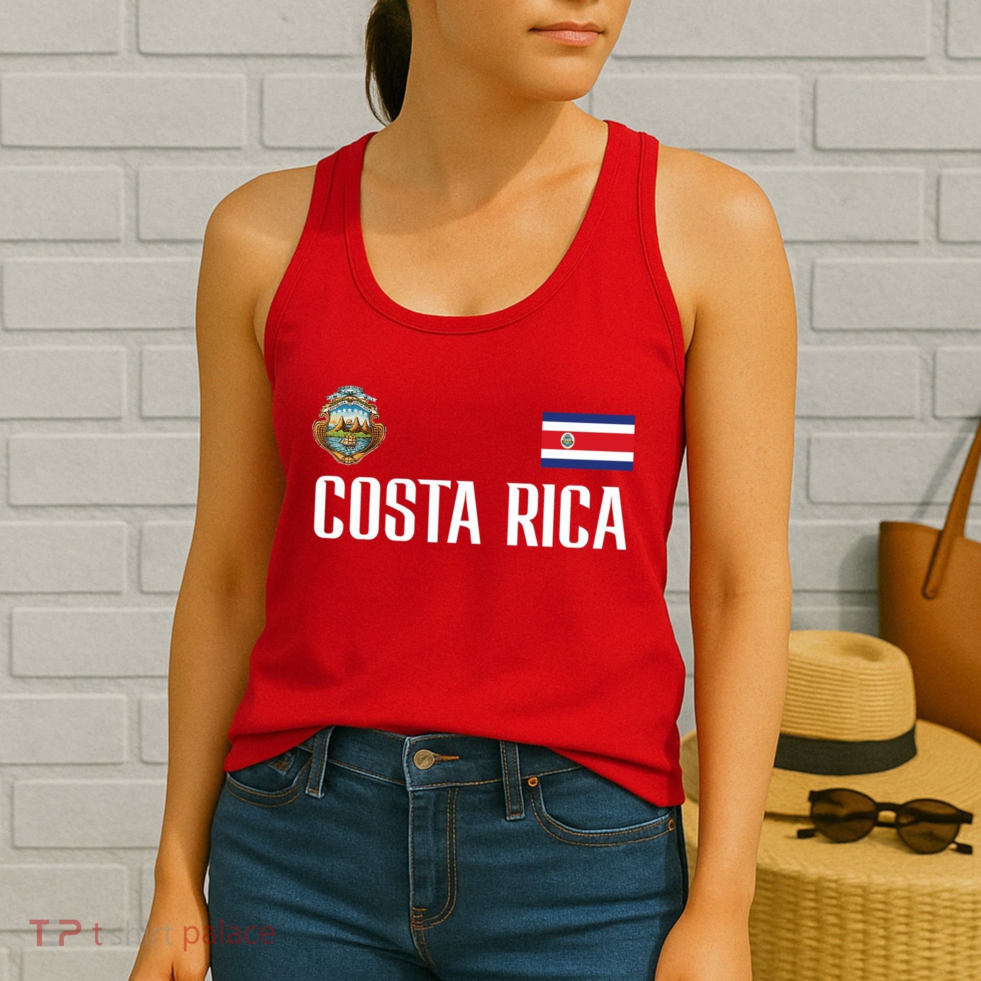 Costa Rica Flag Football Soccer Fan Women's Tank Top