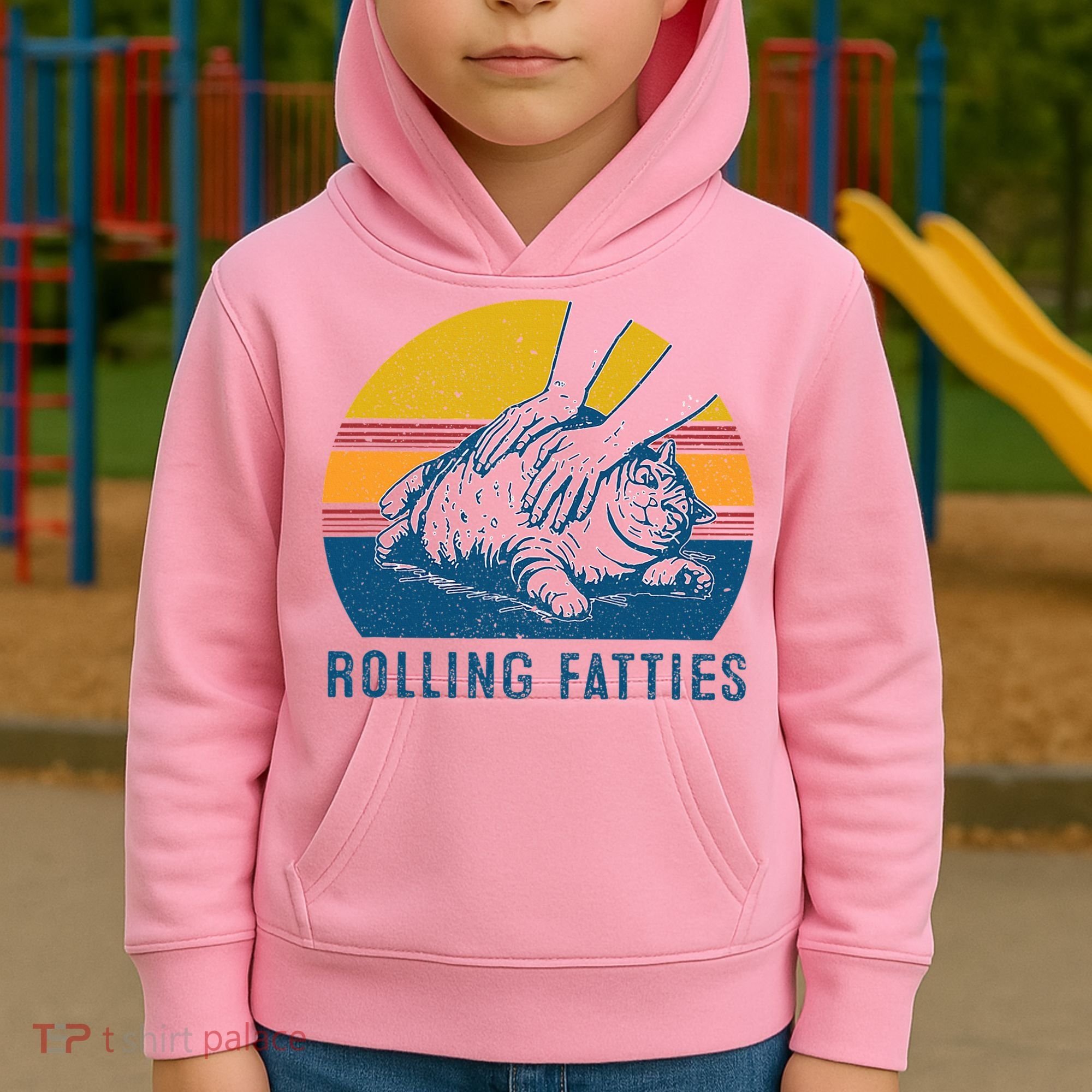 Cat Rolling Fatties Kids Hoodie