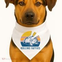 Cat Rolling Fatties USA-Made Doggie Bandana thumb 1